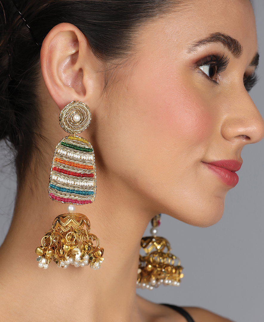 Multi Colour Ghumaav Rekha Earrings