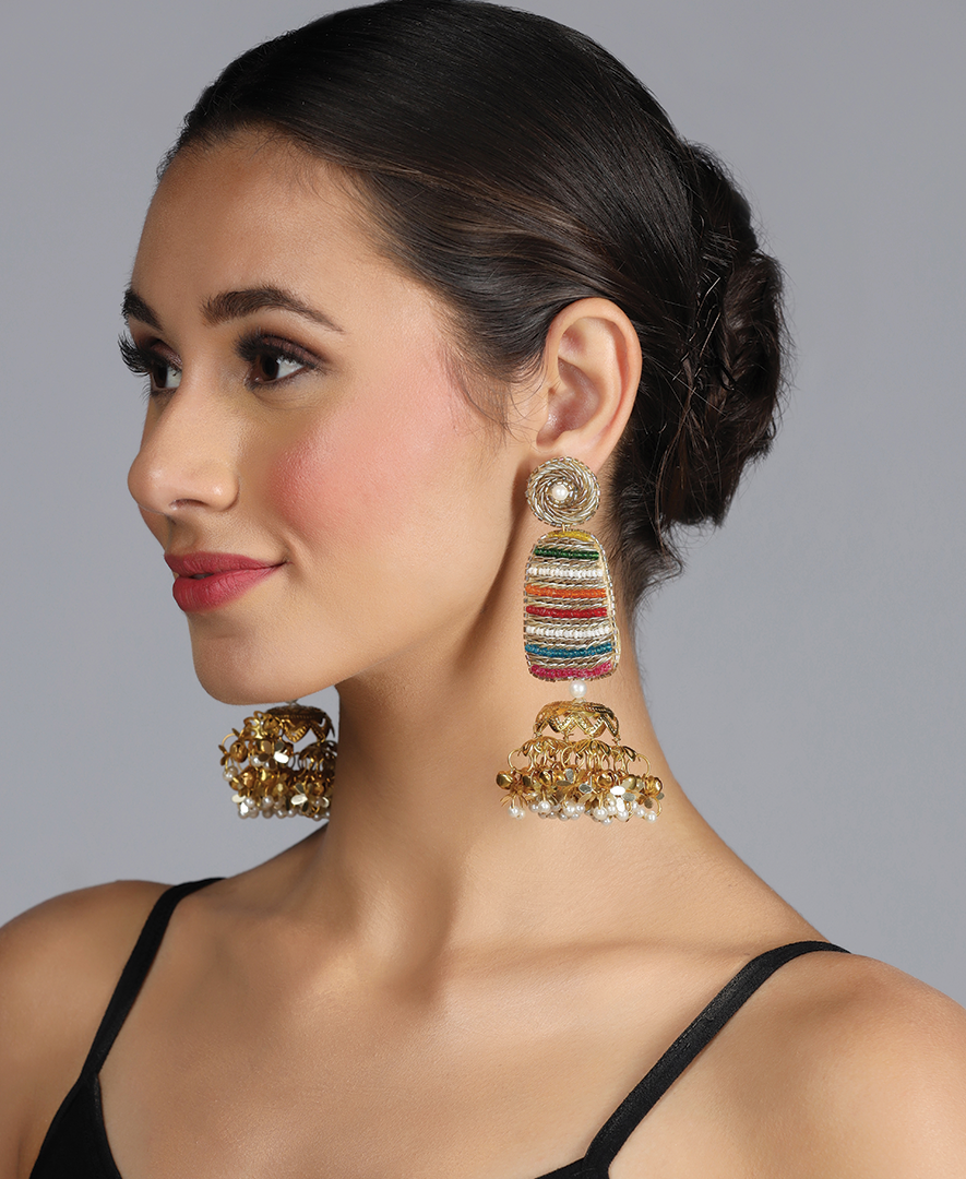 Multi Colour Ghumaav Rekha Earrings