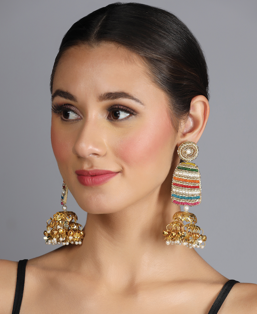 Multi Colour Ghumaav Rekha Earrings