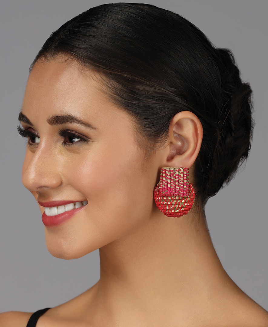 Square & Round Resham Studs