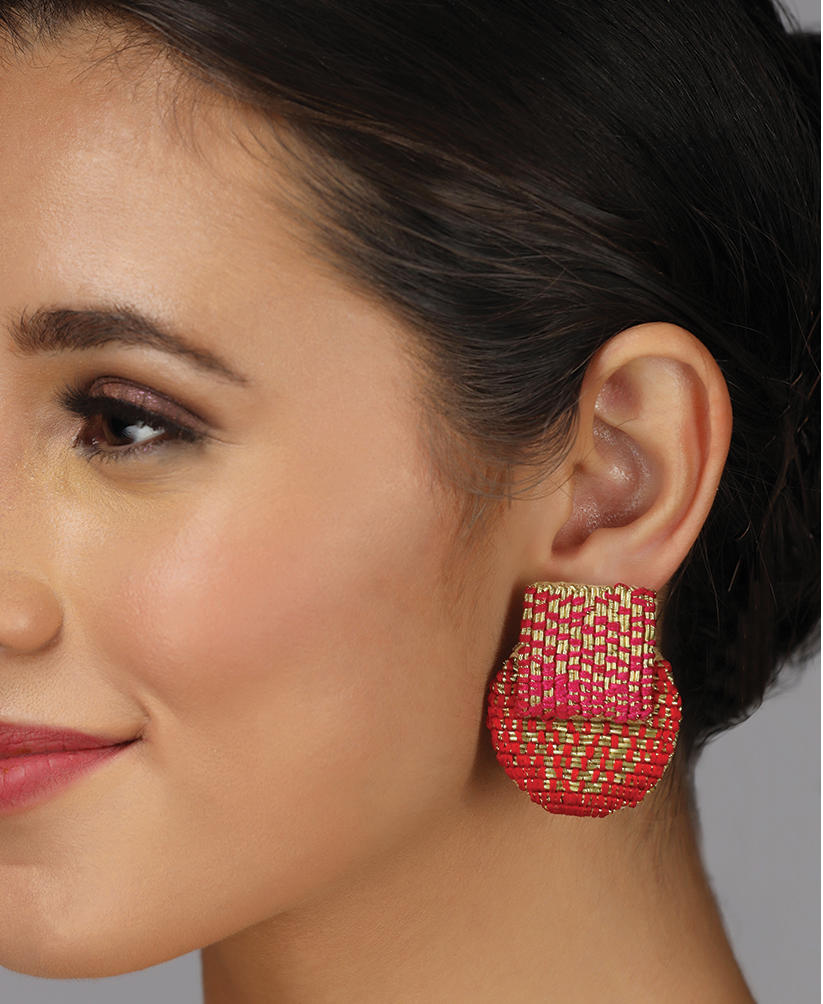 Square & Round Resham Studs