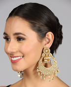 Arisha In Gol Patti Jhumar Taar Earrings with Sheesha