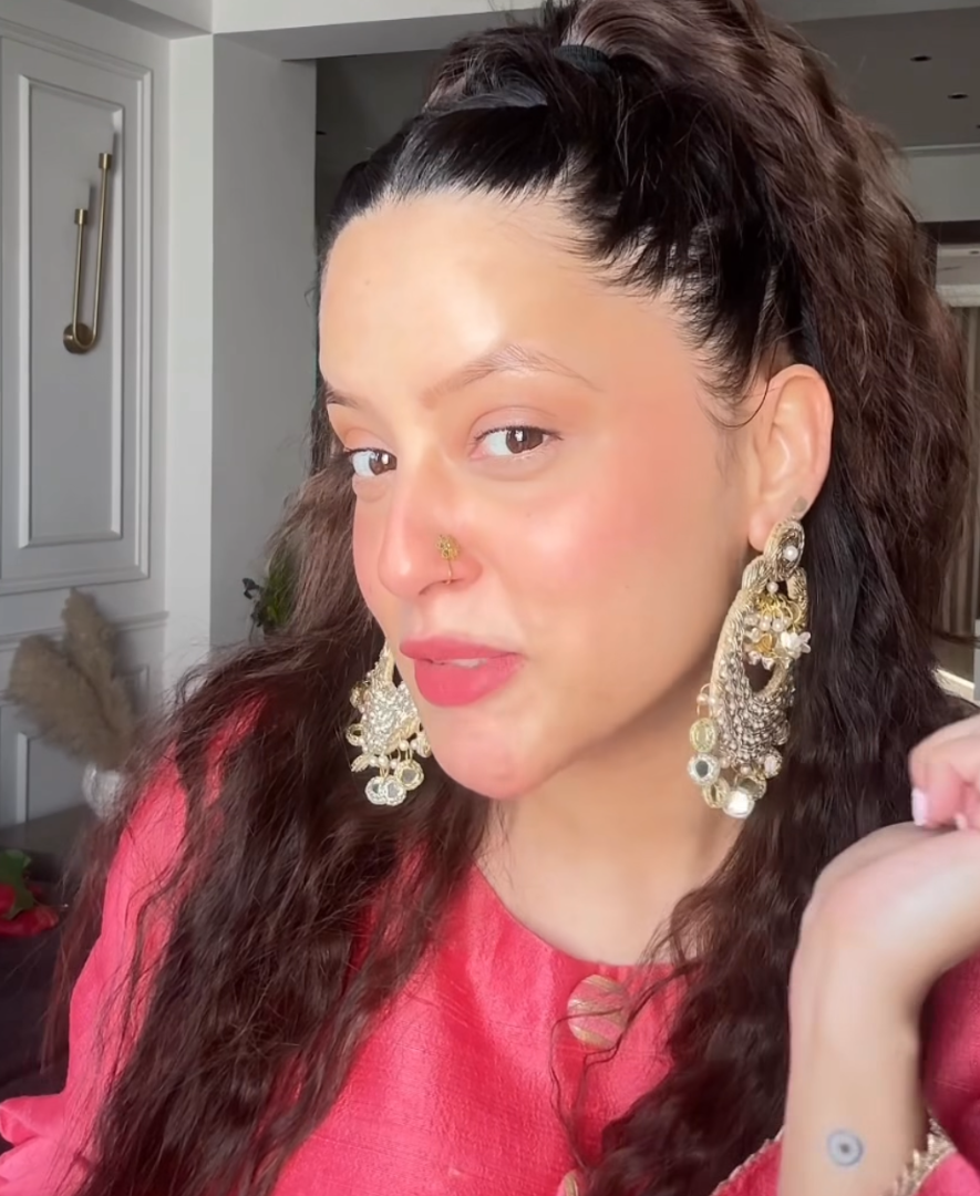 Arisha In Gol Patti Jhumar Taar Earrings with Sheesha