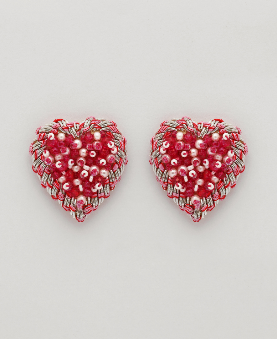 Pink Heart Studs
